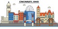 Cincinnati, Ohio. City skyline architecture