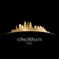 Cincinnati Ohio city silhouette black background