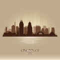 Cincinnati Ohio city skyline vector silhouette Royalty Free Stock Photo