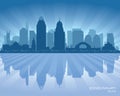 Cincinnati Ohio city skyline vector silhouette