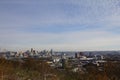 Cincinnati, Ohio seen after a light snow from Devou Park, Kentucky Royalty Free Stock Photo