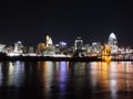 Downtown Cincinnati Ohio Skyline at Night Royalty Free Stock Photo