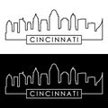 Cincinnati skyline. Linear style.