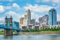 The Cincinnati skyline and Ohio River, seen from Covington, Kentucky