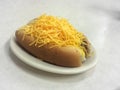 Cincinnati Style Cheese Coney Hot Dog Royalty Free Stock Photo