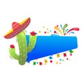 Cinco de Majo mexican holiday vector cartoon frame Royalty Free Stock Photo