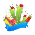 Cinco de Majo mexican holiday vector cartoon frame Royalty Free Stock Photo