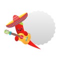 Cinco de Majo mexican holiday vector cartoon frame Royalty Free Stock Photo