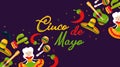 Cinco de mayo background illustration vector Royalty Free Stock Photo