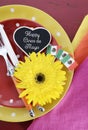 Cinco de Mayo bright colorful party table place setting Royalty Free Stock Photo