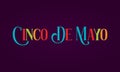 Cinco De Mayo colorful Text And Purpel Background Design Royalty Free Stock Photo