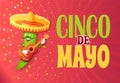 Cinco de Mayo Cucumber Character Wearing Sombrero