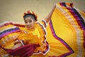 Cinco de Mayo Dancing Girl in Yellow Dress Royalty Free Stock Photo