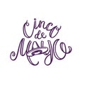 Cinco de mayo hand-lettering with sombrero Royalty Free Stock Photo