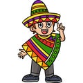 Cinco de Mayo Happy Mexican Boy Cartoon Clipart Royalty Free Stock Photo