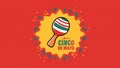 Cinco de Mayo holiday celebration with cactus, maracas and sombrero hat. Generative Ai Royalty Free Stock Photo