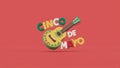 Cinco de Mayo holiday celebration with cactus, maracas and sombrero hat. Generative Ai Royalty Free Stock Photo