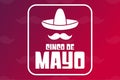 Cinco de Mayo. Inscription May 5 in Spanish. Holiday concept. Template for background, banner, card, poster with text