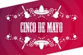 Cinco de Mayo. Inscription May 5 in Spanish. Holiday concept. Template for background, banner, card, poster with text