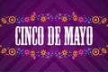 Cinco de Mayo. Inscription May 5 in Spanish. Holiday concept. Template for background, banner, card, poster with text