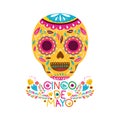 Cinco de mayo label skull isolated icon