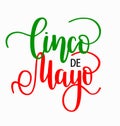 Cinco de mayo lettering. Mexican holiday fiesta greeting design Royalty Free Stock Photo