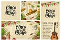 Cinco de Mayo lettering and mexican traditional food