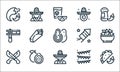 cinco de mayo line icons. linear set. quality vector line set such as taco, mexican, machete, decoration, guava, firework, avocado