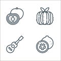 cinco de mayo line icons. linear set. quality vector line set such as guava, jarana, squash