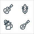 cinco de mayo line icons. linear set. quality vector line set such as jarana, beer, corn