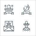 Cinco de mayo line icons. linear set. quality vector line set such as mexican, cinco de mayo, spicy