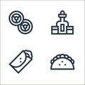 cinco de mayo line icons. linear set. quality vector line set such as tacos, burrito, tequila shot