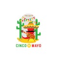 Cinco de Mayo -May 5th- typography banner vector. Mexico design for fiesta cards or party invitation and poster. Collection of Cin Royalty Free Stock Photo