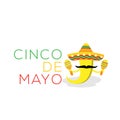 Cinco de Mayo -May 5th- typography banner vector. Mexico design for fiesta cards or party invitation and poster. Collection of Cin Royalty Free Stock Photo