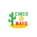 Cinco de Mayo -May 5th- typography banner vector. Mexico design for fiesta cards or party invitation and poster. Collection of Cin Royalty Free Stock Photo