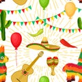 Cinco de Mayo Mexican festive Seamless pattern