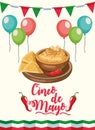 Cinco de mayo party celebration with nachos food