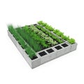 Cinder Block Garden on a white. 3D illustration