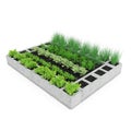 Cinder Block Garden on a white. 3D illustration