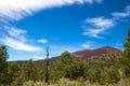 Sunset Crater National Monument, near Flagstaff, Arizona, protects this extinct volcano and the lava beds surrounding it