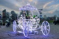 KRAKOW, POLAND - NOVEMBER 24, 2015: Cinderella carriage - christmas outdoor decoration Royalty Free Stock Photo