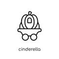 Cinderella carriage icon. Trendy modern flat linear vector Cinderella carriage icon on white background from thin line Fairy Tale Royalty Free Stock Photo