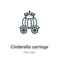 Cinderella carriage outline vector icon. Thin line black cinderella carriage icon, flat vector simple element illustration from Royalty Free Stock Photo