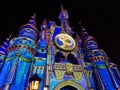 Cinderella Castle with night projections, with 50th medallion