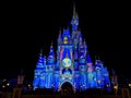 Cinderella Castle with night projections, with 50th medallion