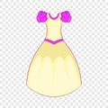 Cinderella dress icon, cartoon style