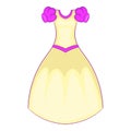 Cinderella dress icon, cartoon style