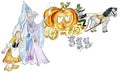 Cinderella And Fairy Godmother Making Fairy Pumpkin Carriage