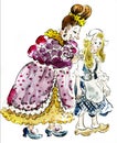 Cinderella and her stepmother Royalty Free Stock Photo