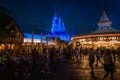 Cinderella\'s Castle sits behind the Carousel in Fantasy land at the Magic Kingdom Theme Park in Walt Disney World Royalty Free Stock Photo